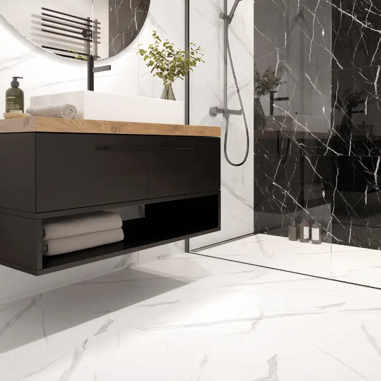 Panel SPC Calacatta Marble 60x60x0,5 cm – panel SPC do wykończenia ściany w łazience