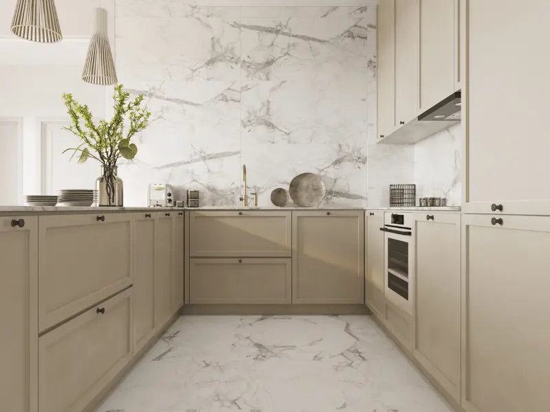 Panel SPC Frosted Marble 60x60x0,5 cm – panel SPC do wykończenia ściany w łazience