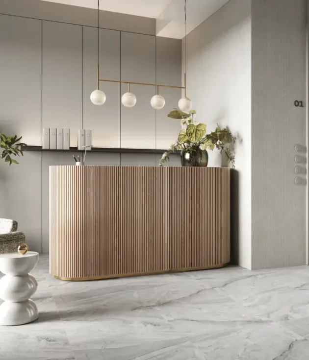Panel SPC Malibu Gray 60x60x0,5 cm – panel SPC do wykończenia ściany w łazience