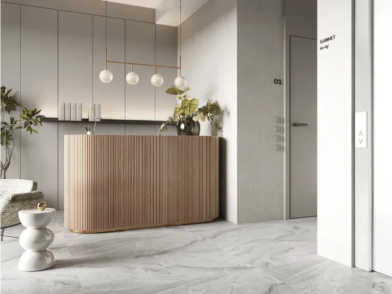 Panel SPC Malibu Gray 60x60x0,5 cm – panel SPC do wykończenia ściany w łazience