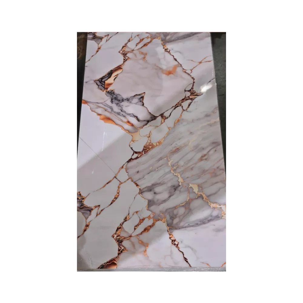 Płyta PVC Biało Złoty Marmur Połysk 280×122 cm – płyta ścienna PVC do szybkiego remontu łazienki