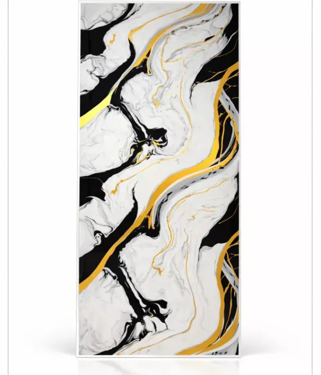 Płyta PVC Black Gold Flow Połysk 280×122 cm – płyta ścienna PVC do szybkiego remontu łazienki