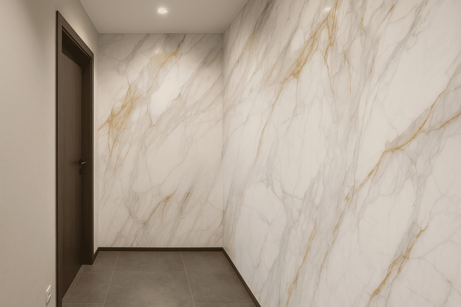 Płyta węglowa Amber Milky Mat 280x110x0,5 cm (kontynuacja wzoru) – płyta węglowa do eleganckiego wykończenia łazienki
