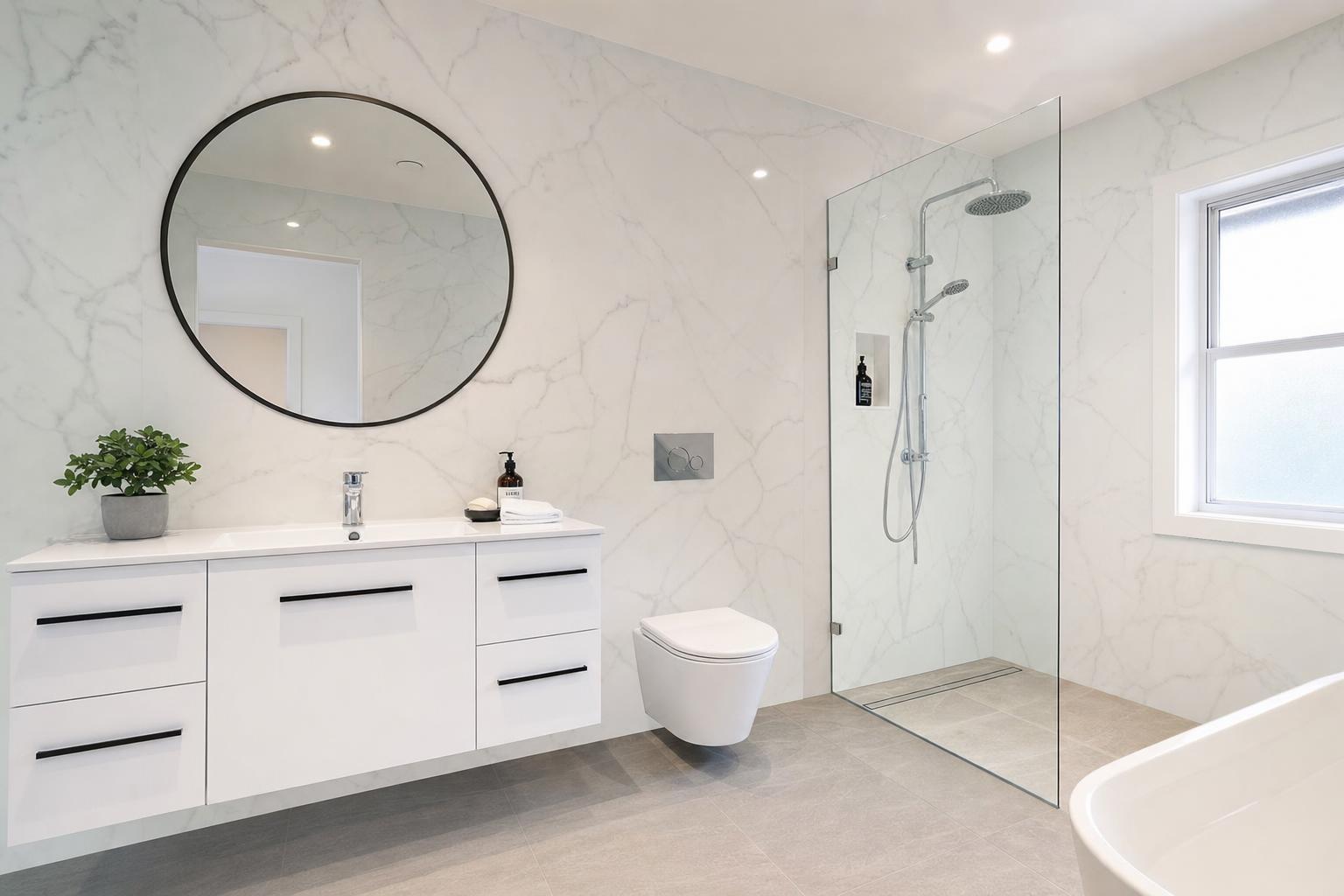 Łazienka Calacatta White – realizacja